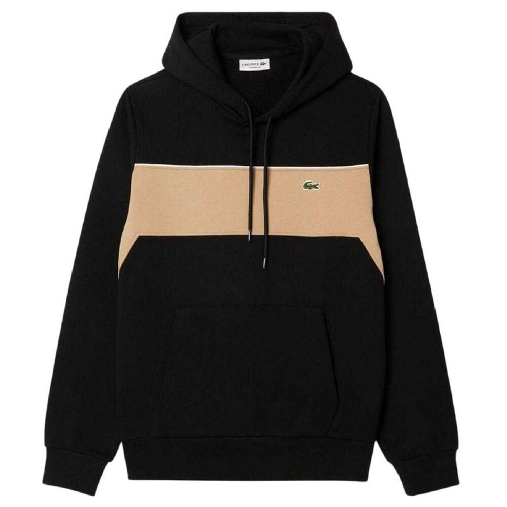 Lacoste Mens Colour Block Hoodie / Black
